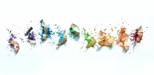 Color,Pencil,Shavings,Isolated,On,White,Background Escritura Creativa 2